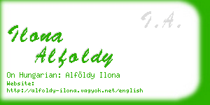 ilona alfoldy business card